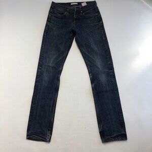 The Unbranded Brand Skinny Fit Selvedge Button Fly Jeans 30